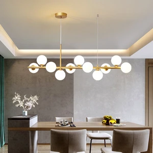 Suspended Kitchen Pendant Lamp Glass Strip Hanging Light Frosted Glass Lampshade Restaurant Decorative Glass Ball Pendant Light