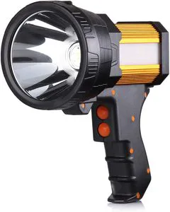 USB Rechargeable Handheld Super Bright Spotlight Searchlight Flood Fishing Hiking Camping Hunting Torchlight LED Flashlight