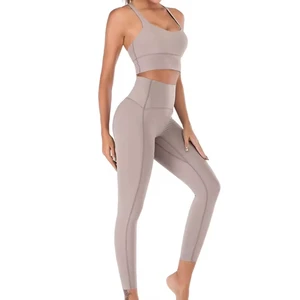 Women's Casual Long Yoga Set New Arrival Customizable Two Piece Breathable Fitness Set Lace Elastic Waist Home Workout Cheap