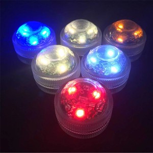 Romantic Wedding Party Battery Powered Tealight LED Candle Waterproof Flicker Diving Lights Fish Tank Lamp