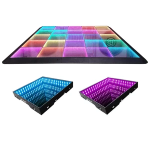 Kkmark 3D Infinity Lit up Multi Color RGB Tempered Glass Magnetic Wireless LED Infinity Dance Floor