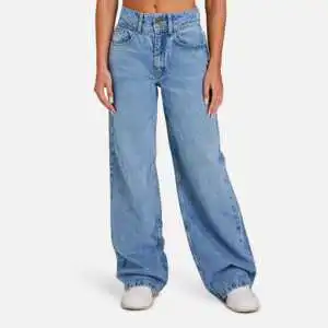Women's Denim Straight Casual Vintage Gothic Cargo Pants Breathable Eco-Friendly Waterproof Color Fade Proof Quick Dry High