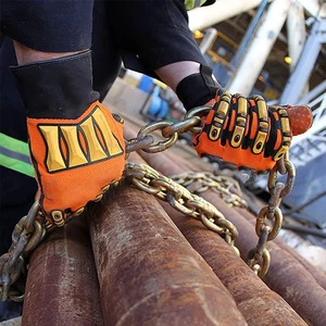 High-visibility, Wear-resistant, Shock-absorbing Heavy-duty Safety Gloves for Machinery.