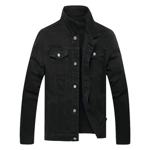 New Design Blue Men's Denim Jacket Bonded Polyester/Cotton Breathable Waterproof Windproof Zipper Front Autumn Winter Cowboy