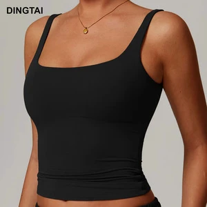 New Arrived Women's Sports Vests, Fitness Yoga Singlet, Tight And Comfortable Crop Tank Tops With Chest Pads, Sports Fitness Top