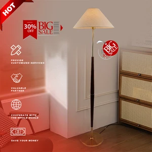 American Modern Classic Round Sofa Floor Lamp Coffee Color Vertical Bedside Lamp For Bedroom And Living Room With E27 Base