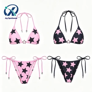 Swimsuit Manufacturers OEM Custom Star Bikini Metal Charm Swimwear Bathing Suits