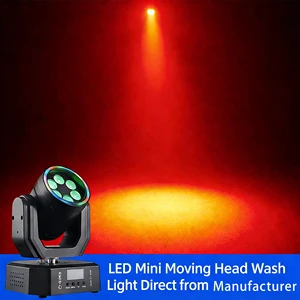 Mini RGBW LED Moving Head Wash Light Disco Rotating Stage Lighting for Bar Club Party