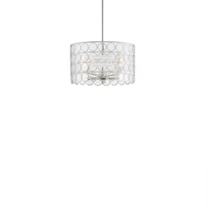 Glass Drum Shade Pendant Chandelier 4-Light White LED Home Lighting E26 Bulb Base Soft Warm White Light
