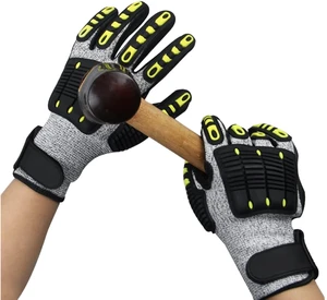 Wholesale HPPE Anti-Impact Nitrile Safety Gloves with TPR Coating ANSI/ISEA Cut Level 5 EN388 Guantes TPR Resistentes Al Corte