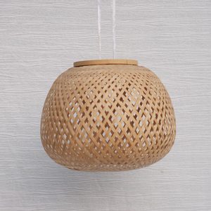 Environmental Chinese-style Handcraft Weave Bamboo Lampshade Woven Bamboo Lamp Ceiling Light