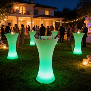 LED Glowing Ice Bucket Floor Lamp Indoor and Outdoor Lawn Decorative Light Beach Party Flower Pot Lamp Table Lamp