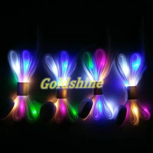 LED Light Shoelaces 3 Modes 7 Colors Flashing Nylon Shoe Laces for Night Party White Light Running Shoe Straps