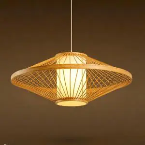 Vietnam Handmade Bamboo Pendant Light Decorative Hanging Lamp Energy Saving Wireless Control Adjustable Height 2-Year Warranty