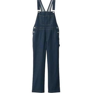 OEM ODM Elegant Formal Loose Dark Blue Denim Strap Women Jumpsuit Overall Pockets Decoration Cargo Pants Style