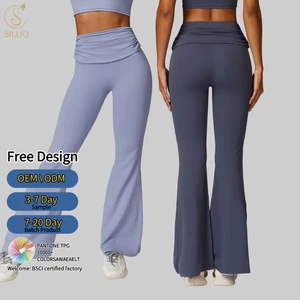 Custom Quick Dry Butt-Lifting Buttery Soft High Waist Tight Breathable Gym Casual Sports Trousers Flared Yoga Pants for Women