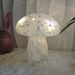 Wholesale High Quality LED Lamp White/light Blue Clear Glass Mushroom Confetti Warm White Fairy Light New