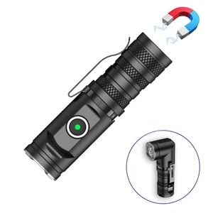 High Power Rechargeable Aluminum Alloy Pocket Flashlight IP44 Waterproof 1400 Lumens for Outdoor Camping EDC Emergency Use