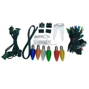 Sample Link LED Mini Light Socket C7 C9 Light Bulbs Copper Socket of Wire Cable Female Male Plug Installation Clips Star Bulbs
