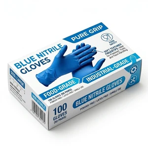Brillink Multipurpose Disposable Nitrile Safety Gloves Textured Fingers Powder Free Latex Free Silicone Free Waterproof