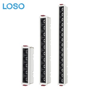 LOSO High Brightness Modern Beam Angle Design Aluminum 10W 20W 30W Recessed LED Linear Grille Light