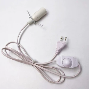 OEM ODM E14 E27 Eu Us Uk Plug Socket Extension Power Cord Salt Lamp Cord with on off Switch Light Dimmer
