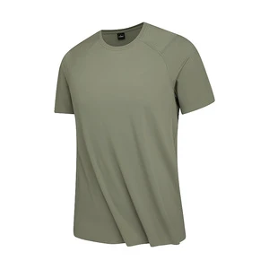 Summer Men's Short-Sleeve Seamless Ice-Silk Breathable Quick-Drying Sun-Protective Blank Youth Sporty Crew-Neck Hug-Fit 180g