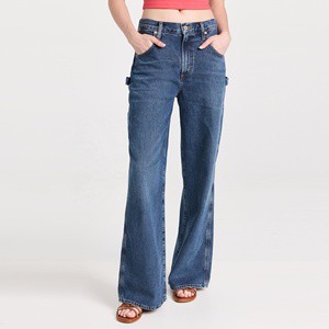 Custom 100% Cotton Wholesale Denim Plus Size Baggy Cargo Women Jeans