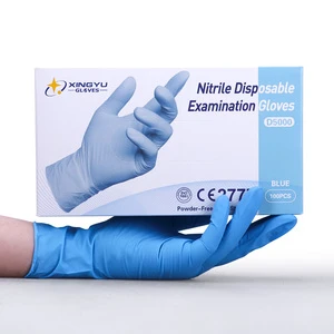 XINGYU Blue Food Gloves Nitrile Manufacturers Powder Free Disposable Nitrile Gloves Black Powder Free Disposable Nitrile Gloves
