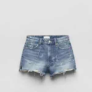 2026 Women's Summer Denim Shorts Mid Waist Quick Dry Breathable Eco-Friendly Formal Straight Blue Y2K Cotton