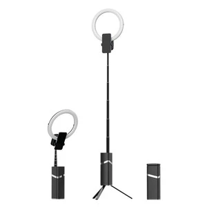 New Rechargeable Selfie Stand Ring Record Shooting Led Light Table Video Phone Holder with Ring Light Set for Youtube Videos
