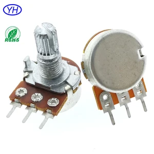 Free Samples 16mm 1k 10k 50k 100K 470K 500K 1M 2.2M Ohm Single Gang Carbon Film 3 Pin Volume Control 10k Audio Potentiometer