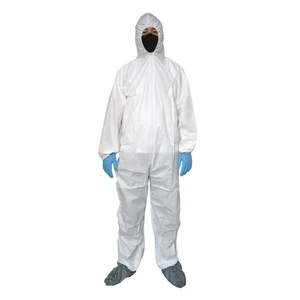 50gsm Type 5/6 Disposable White Safety Coverall Microporous Suit Antistatic Breathable Multi-Purpose