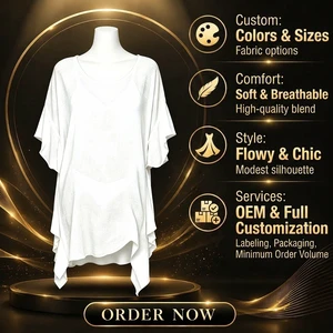 Women Oversized Ruffle Sleeve Beach Cover up Quick Dry Polyester Sheer Bikini Cover Dress for Pool Holiday