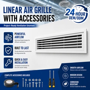 Aluminum Ventilated Ceiling And Wall Linear Strip Air Grilles For Hvac Systems