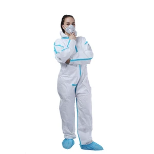 CE Certificate OEM Accepted White PP PE Microporous Disposable Anti-Static Hood 95% Filter Adult Hazmat Suits Breathable