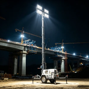 Hot Sale Light Tower 200W CE ISO Certified Telescopic Waterproof Outdoor Construction LED Lighting Tower