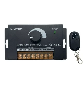 DC5-24V Wireless Dimmer High-power RF Wireless 3-key Iron Case 3*30A Knob Dimmer for Light Bar Strips