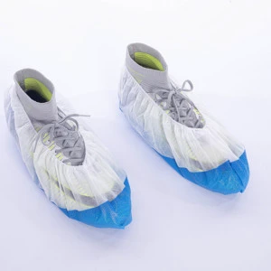 Semi-Laminated Disposable Shoe Covers Half-Coated Waterproof Non-Slip Protective Foot Covers for Industrial Safety Lab