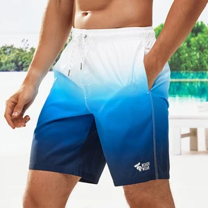 Wholesale Running Shorts Quick Dry Gradient Swim Trunks Loose Elastic Waist Gym Fitness Beach Surf Vacation Board Shorts