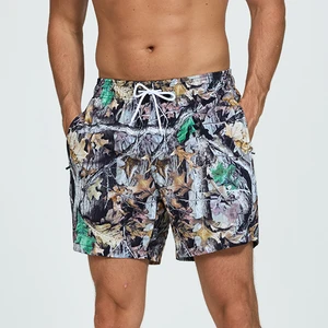 Wholesale Design Custom Logo Mens Polyester 4 Way Stretch Beach Pants Surf Beach Swim Board Shorts