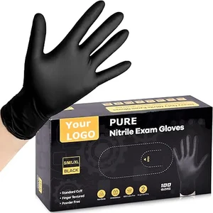 Cheap Price Nitrile Gloves Tattoo Beauty Logo Custom Pink Black Blue Custom Logo Powder Free Disposable 100% Nitrile Gloves