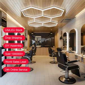 Modern Style Home Decorative 5 Hexagon Lighting Diy Assembly Design Home Barbershops Interior Lights