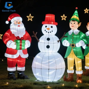 SGL061 Window Decoration Christmas Silk Lantern Snowman And Santa Claus Festival Lantern