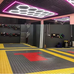 Custom Colour Outer Bezel 110-240V LED RGB Hexagonal Honeycomb Garage Work Light Ceiling Light for Car Beauty Barber Shop Light