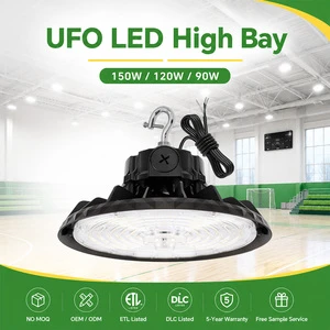 US Canada Stock 3CCT 3Power Tunable LED Highbay 150W High Bay UFO Light, 150LM/W LED Industrial High Bay Lights for Warehouse
