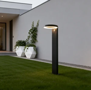 Hot Sell Die-cast Aluminum Waterproof Motion Sensor Downward Sun Powered Solar Led Garden Bollard Light