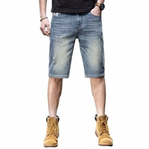 Oversized Man's Denim Short Men's Ripped Jean Shorts Casual Distressed Denim Shorts Summer Short Pants With Pockets
