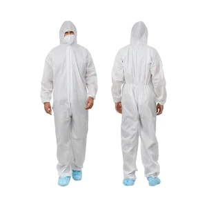 TYPE5 TYPE6 Disposable Hazmat Suits Breathable Painters Coveralls Hood White Microporous Anti-Static Safety Boot CE Certificate