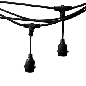 Outdoor E27 Light Bulb Socket Wire Switch 110V-240V Socket Lamp Holder Electric Rubber String Light
